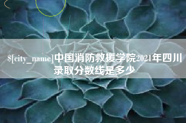 中国澳门中国消防救援学院2021年四川录取分数线是多少