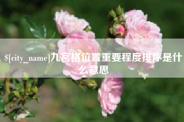 中国澳门九宫格位置重要程度排序是什么意思