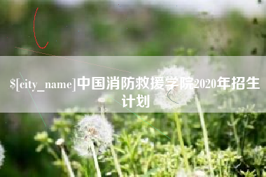 中国澳门中国消防救援学院2020年招生计划