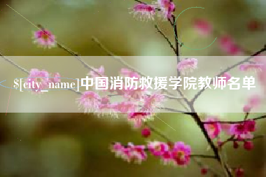 中国澳门中国消防救援学院教师名单