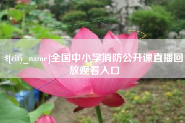 中国澳门全国中小学消防公开课直播回放观看入口