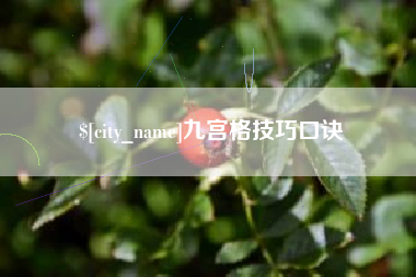 中国澳门九宫格技巧口诀